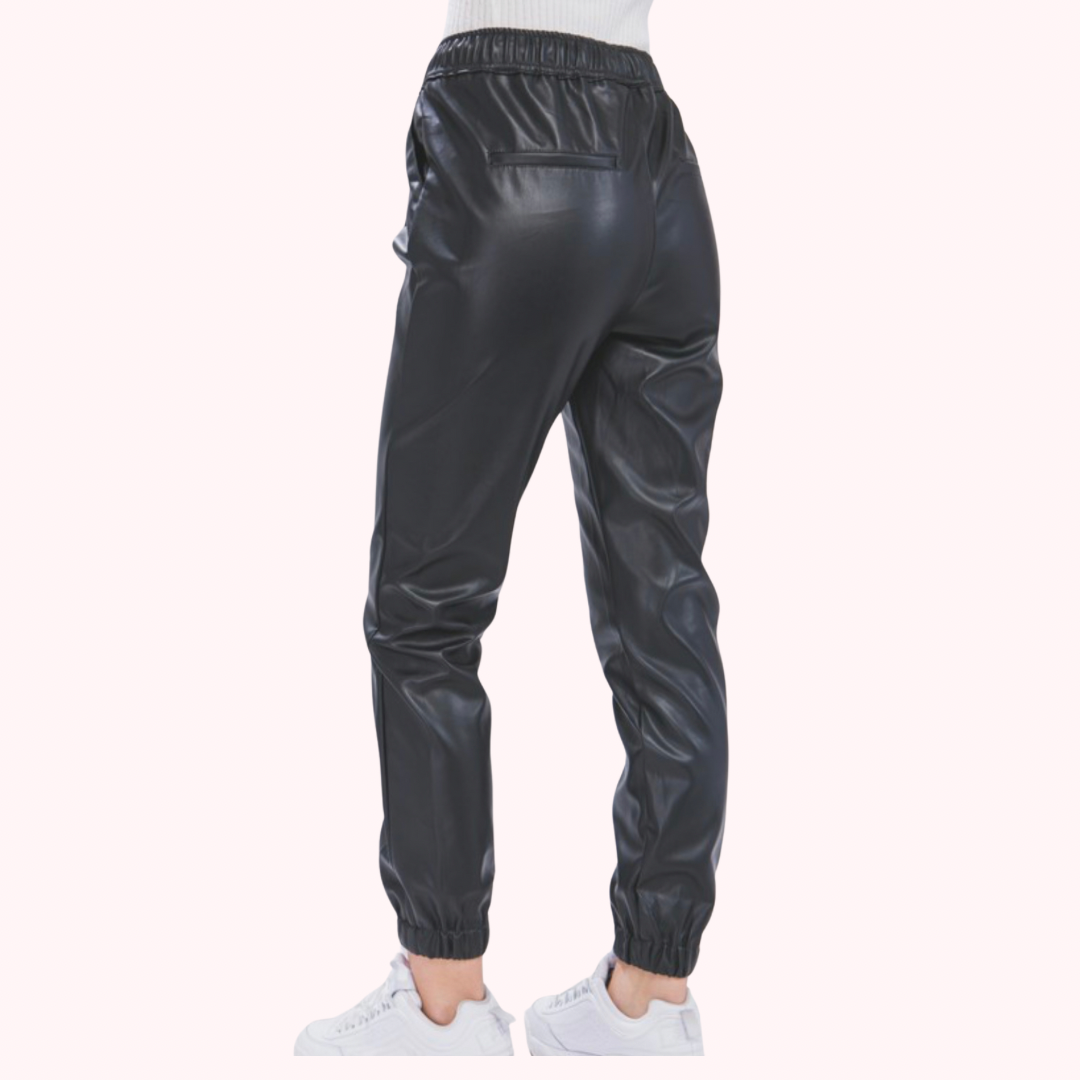 Faux Leather Jogger Pant