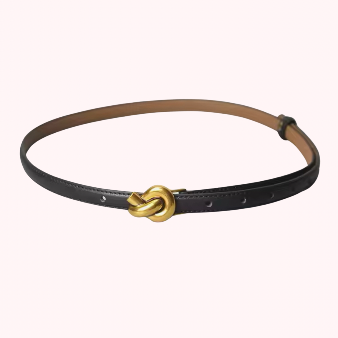 Knot Buckle Leather Waistband Belt