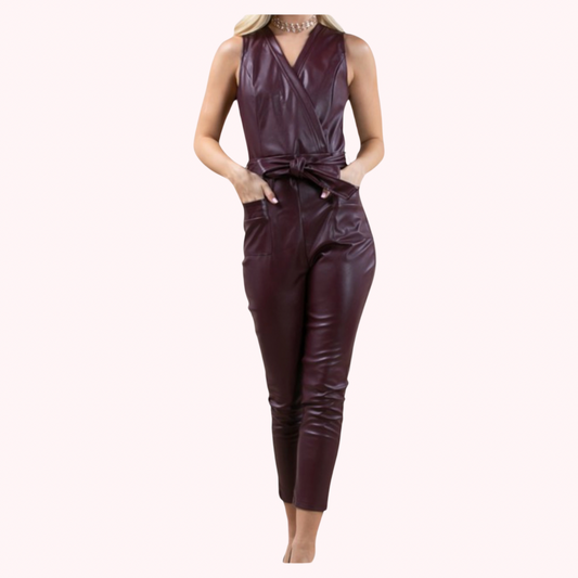 Faux Leather Jumpsuit