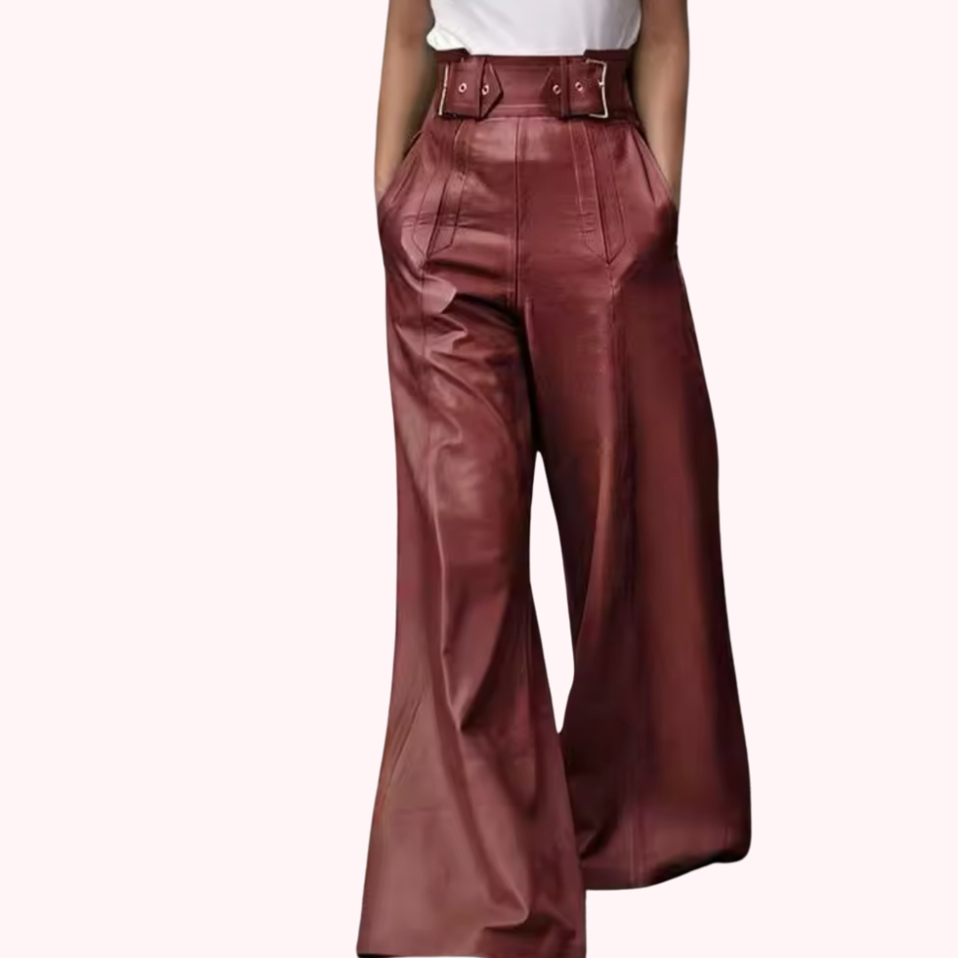 High Waisted Loose Pleated Pockets Pant