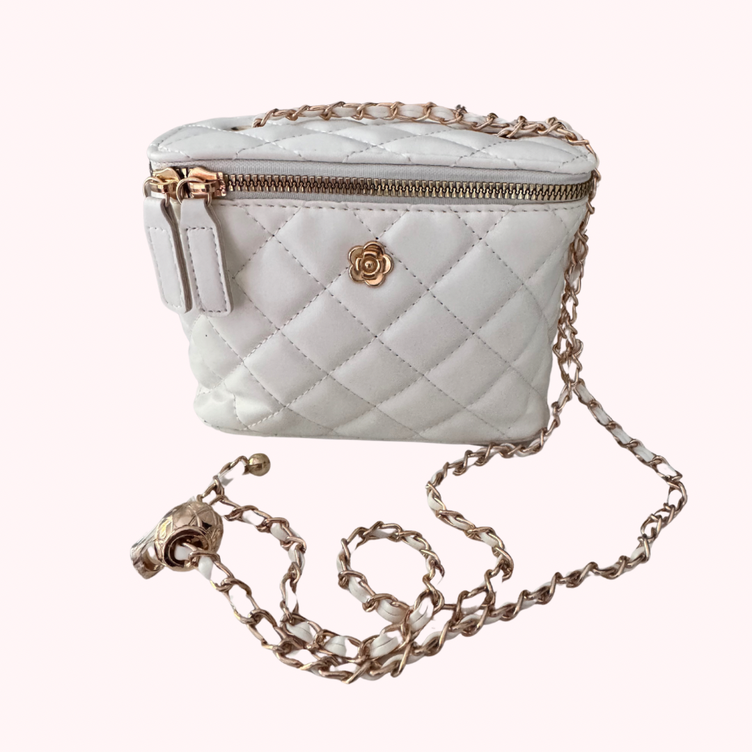 Small Flower Chain Crossbody Plaid Bag