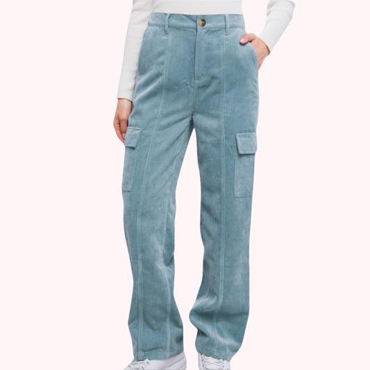 Cargo Corduroy Cargo Wide Leg Pant