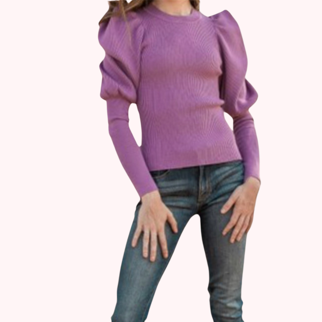 Puff Long Sleeve Knit Top