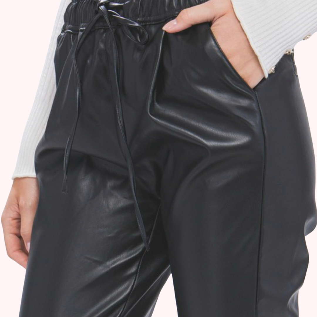 Faux Leather Jogger Pant