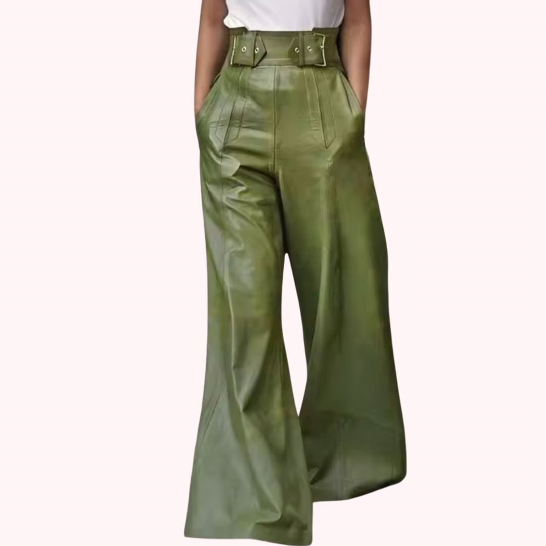 High Waisted Loose Pleated Pockets Pant