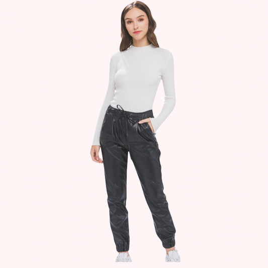 Faux Leather Jogger Pant