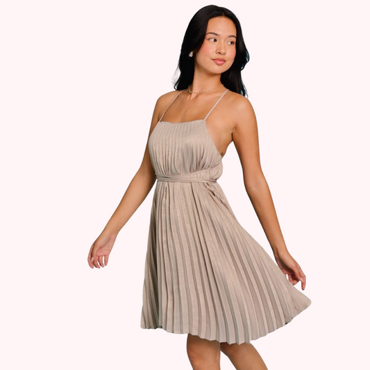 Sleeveless Pleated Dress