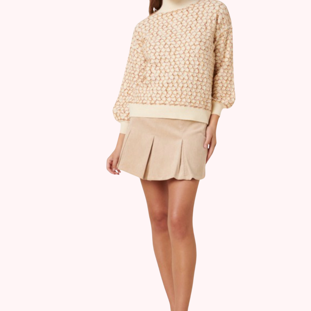 Rhombus Sweater Mock Neck