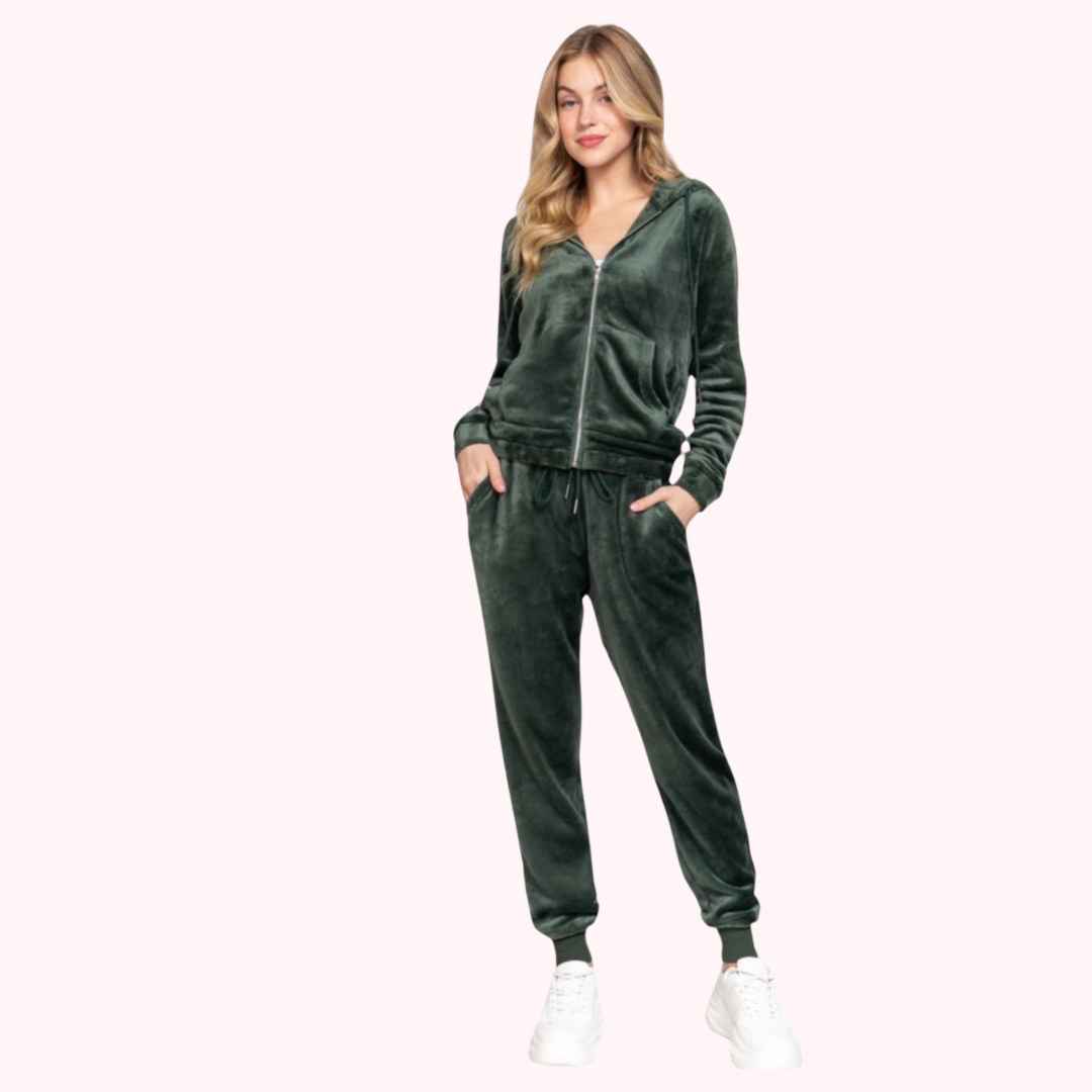 Faux Fur Hoodie and Jogger Sets