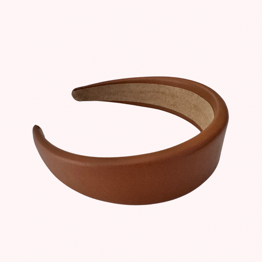 Faux Leather Sponge wide Hairband