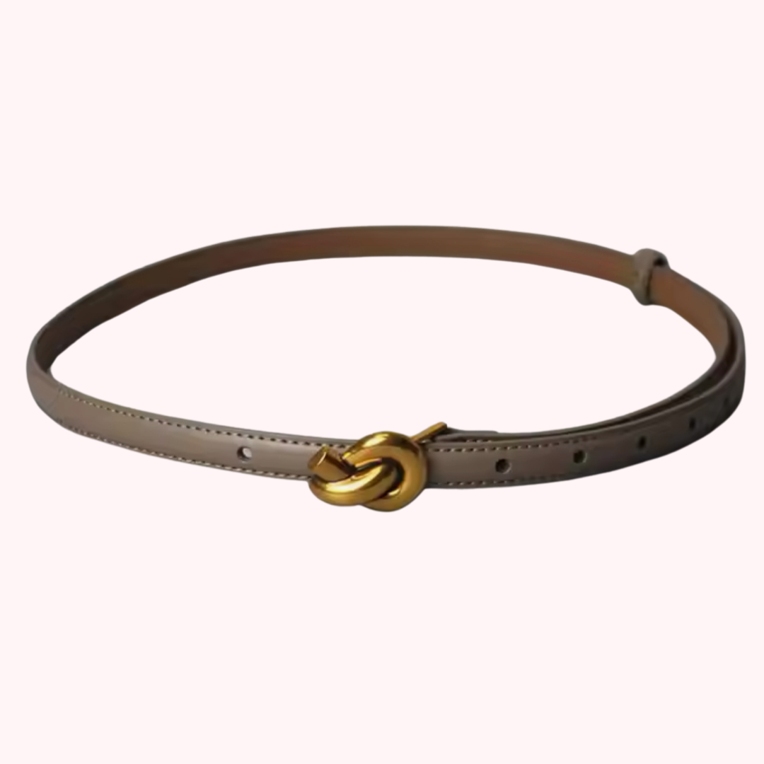 Knot Buckle Leather Waistband Belt