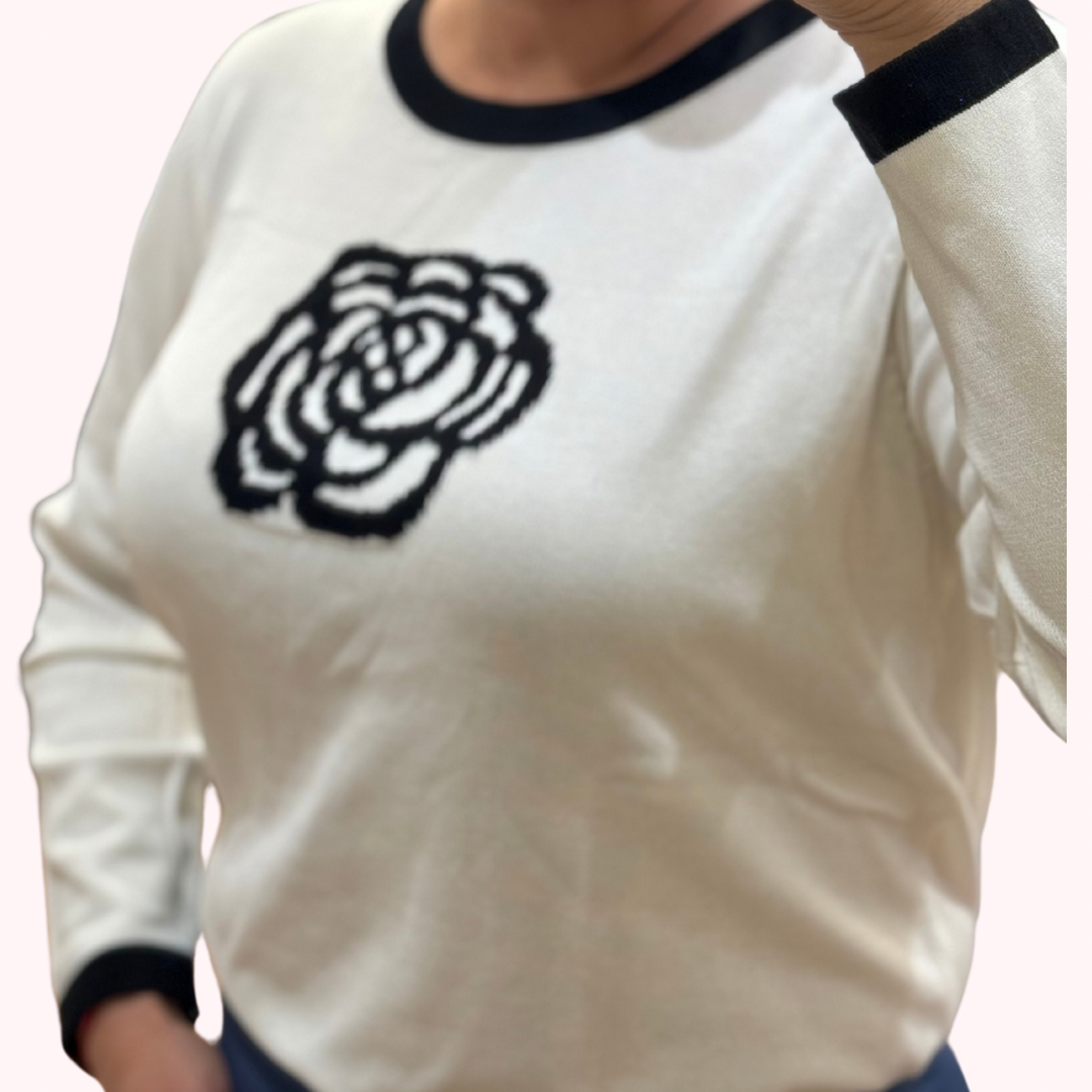 Flower Long Sleeve Sweater