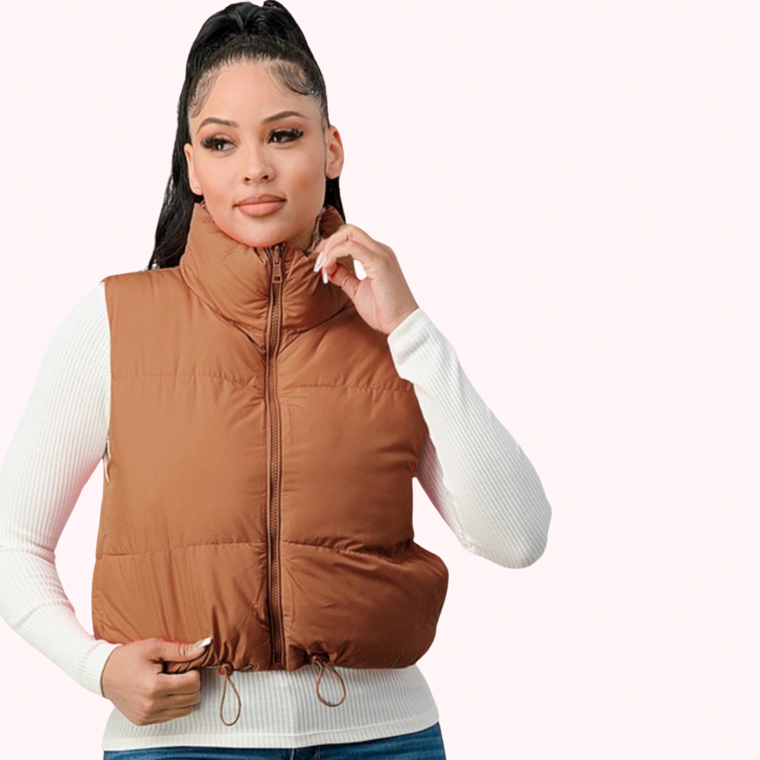 Reversible Crop Faux Leather Vest