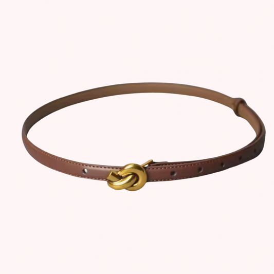 Knot Buckle Leather Waistband Belt