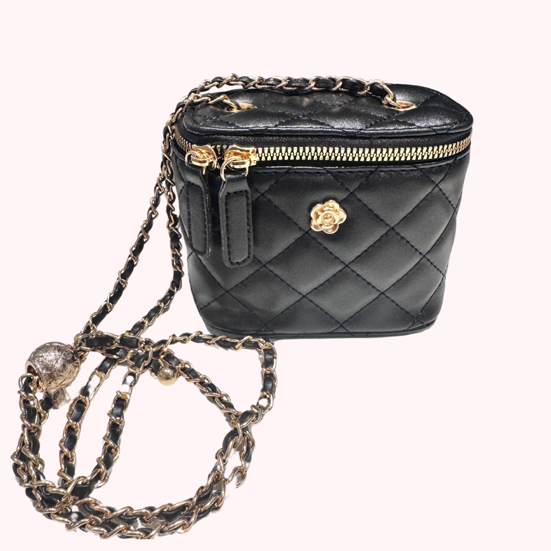 Small Flower Chain Crossbody Plaid Bag