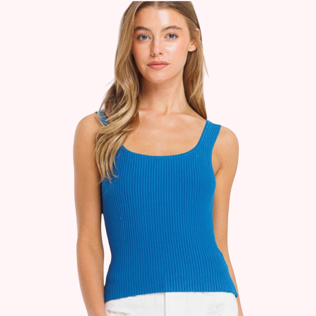 Classic Crop Top Blue Sleeve